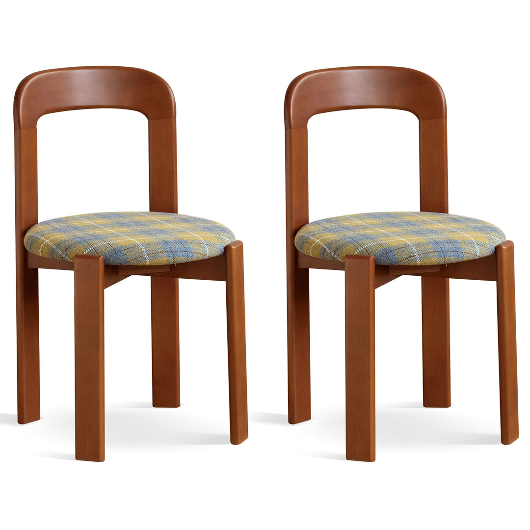 Vintage wool fabric beech wood dining chair memphis detail 1.