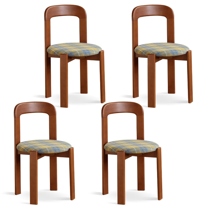 Vintage wool fabric beech wood dining chair memphis detail 2.