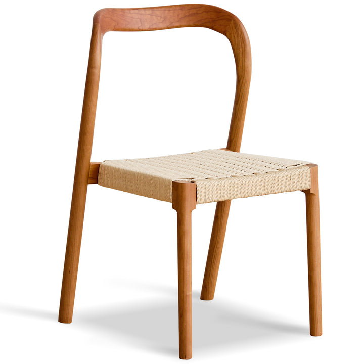 Scandinavian Cherry Wood Woven Rope Dining Chair SONA