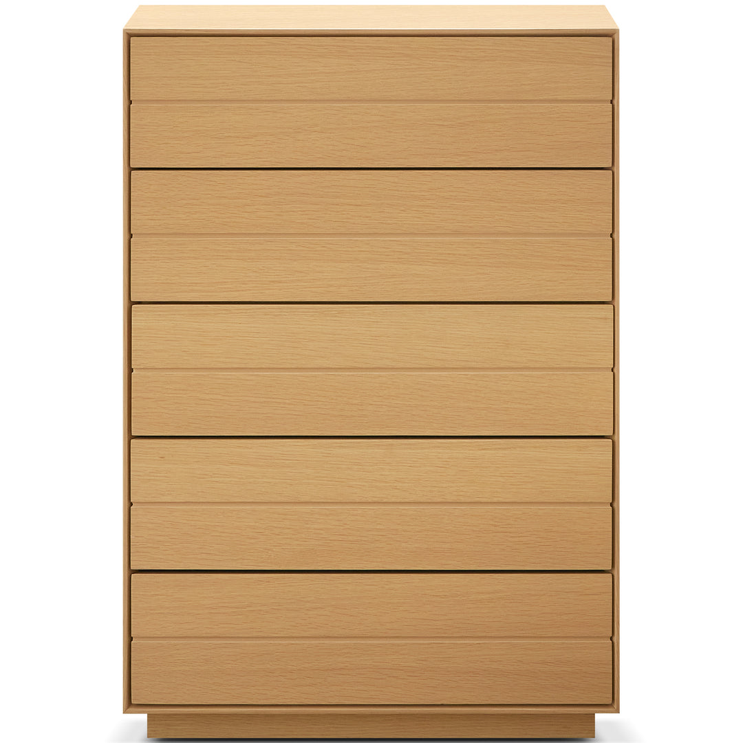 Minimalist Ash Wood Veneer Chest Of 5 Drawers MOI