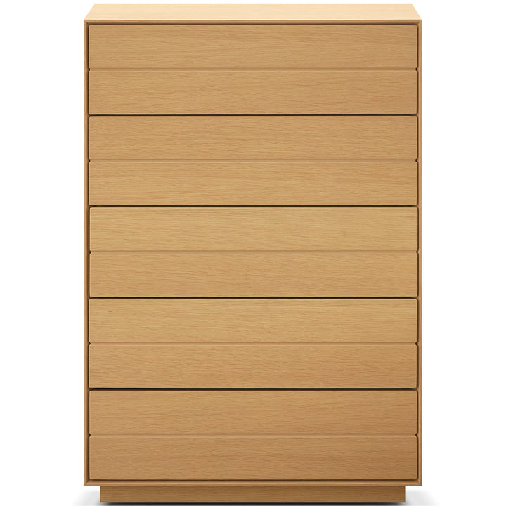 Minimalist Ash Wood Veneer Chest Of 5 Drawers MOI