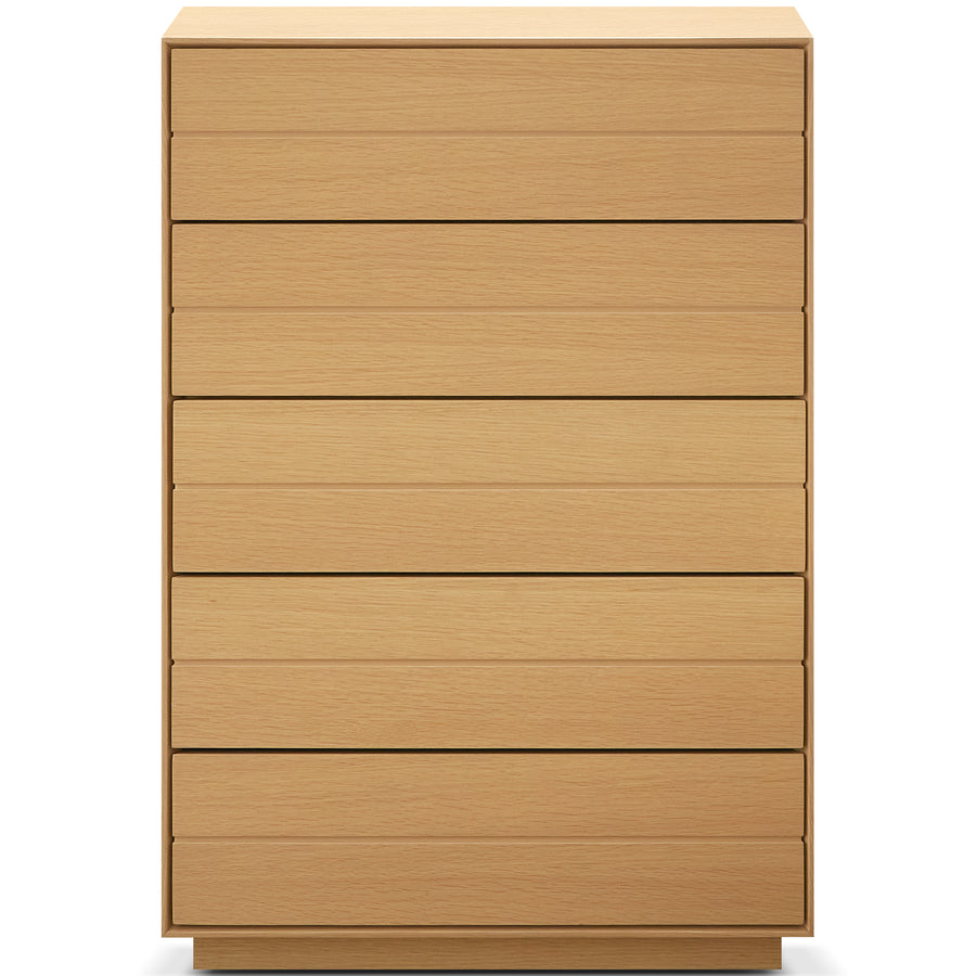 Minimalist Ash Wood Veneer Chest Of 5 Drawers MOI