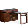 Vintage Boxwood Sintered Stone Extendable Island Dining Table With Cabinet SKELETAL