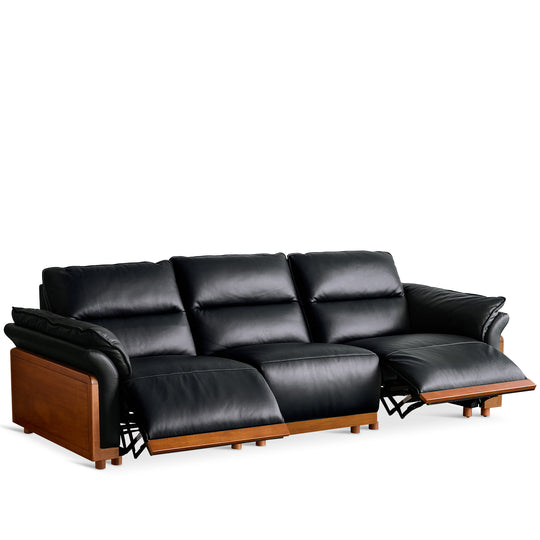 Vintage Boxwood Genuine Leather Electric Recliner 4 Seater Sofa EDGELESS
