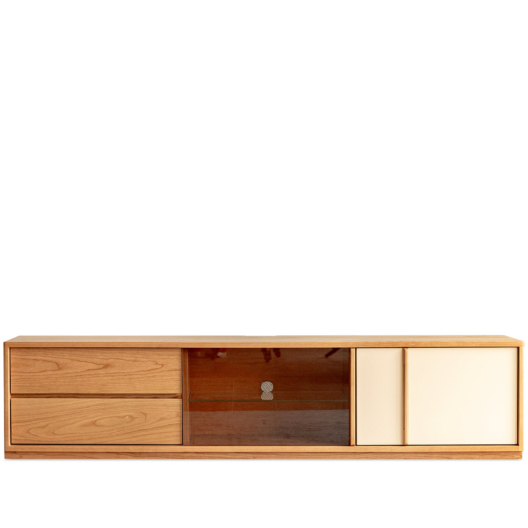 Bauhaus cherry wood tv console time detail 2.