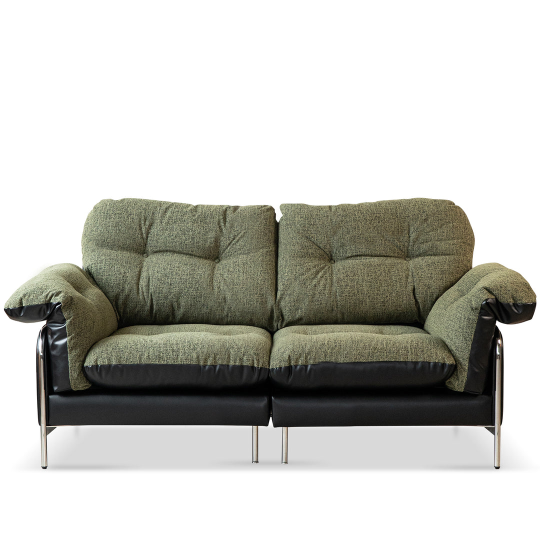 Vintage microfiber leather and fabric 2 seater sofa oasis in white background.