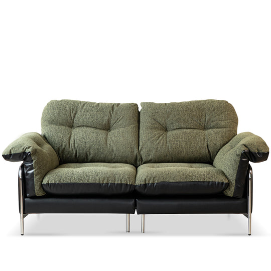 Vintage microfiber leather and fabric 2 seater sofa oasis in white background.