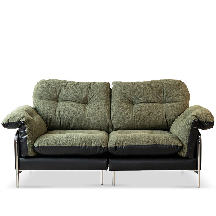 Vintage microfiber leather and fabric 2 seater sofa oasis in white background.