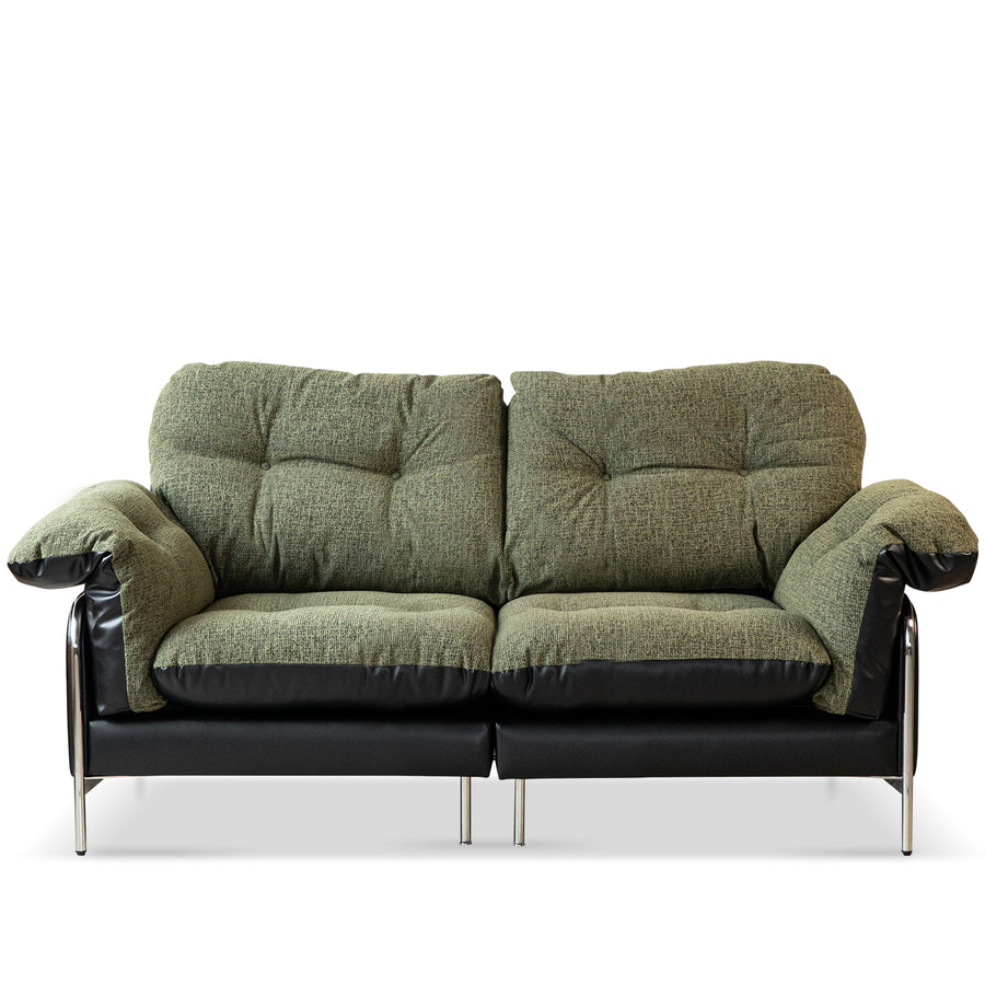 Vintage microfiber leather and fabric 2 seater sofa oasis in white background.