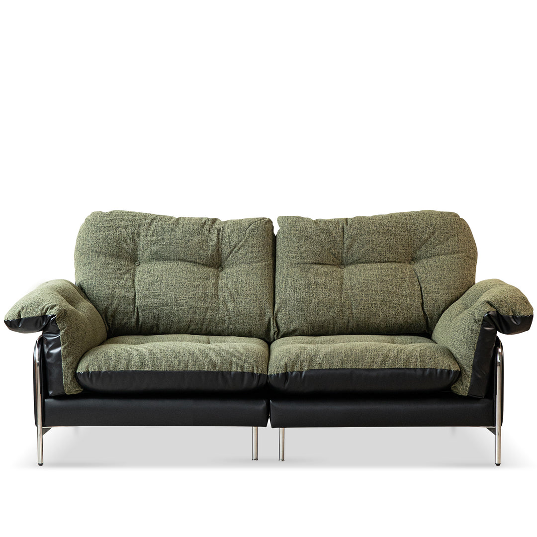 Vintage microfiber leather and fabric 3 seater sofa oasis layered structure.