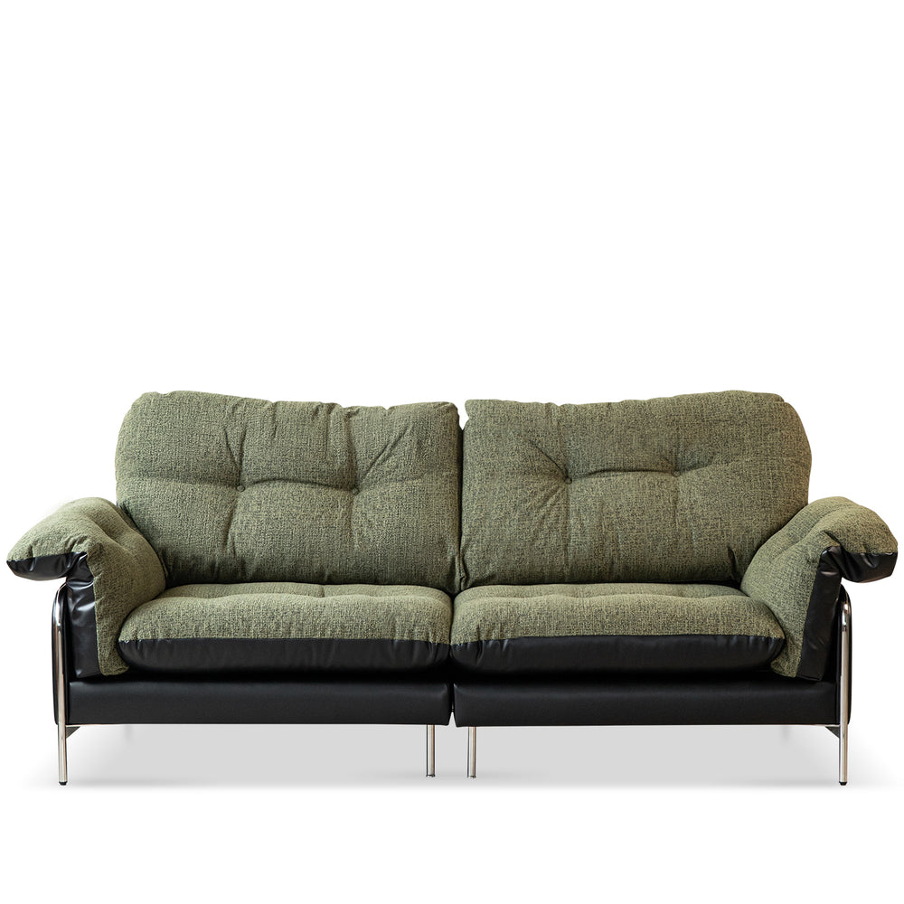 Vintage microfiber leather and fabric 3 seater sofa oasis in white background.