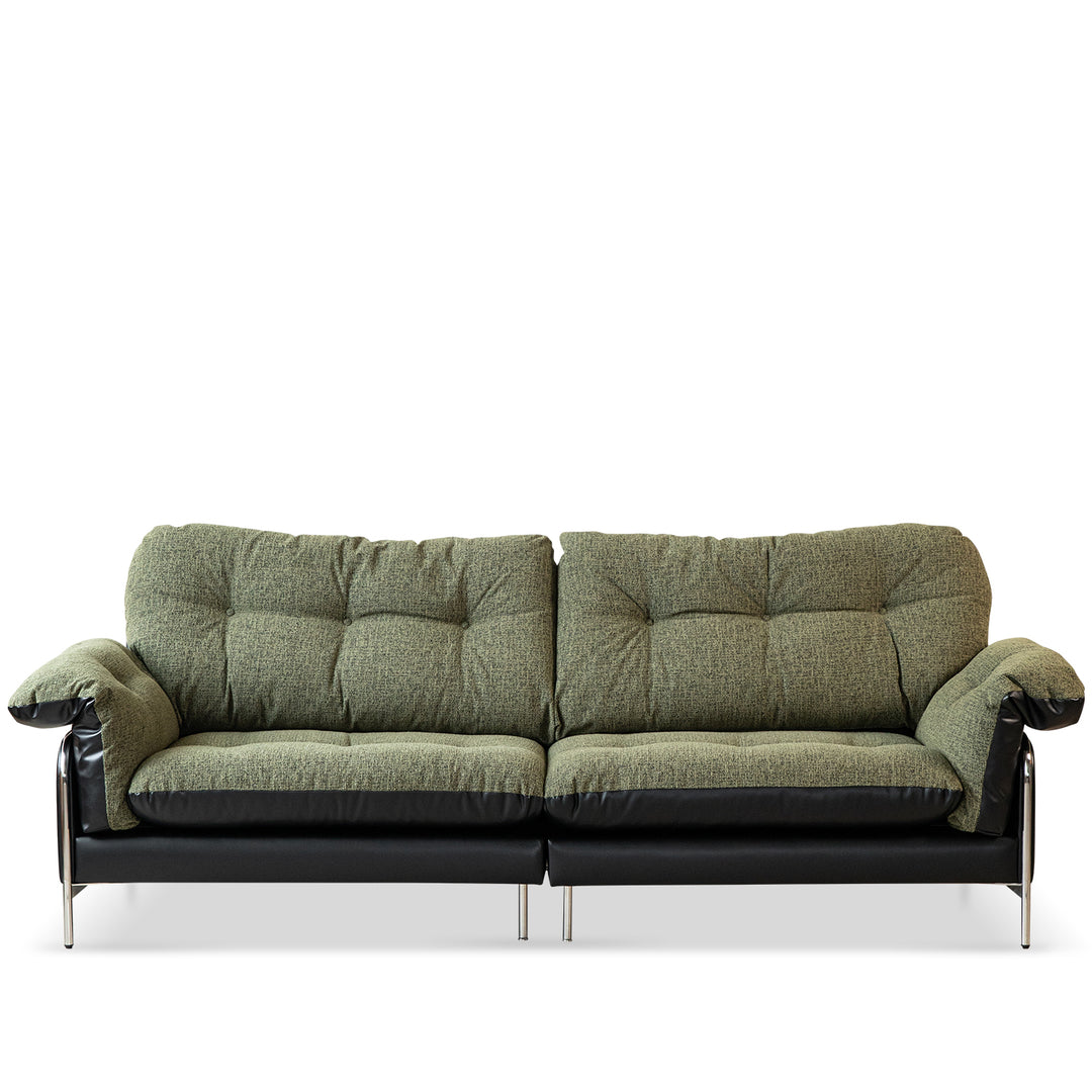 Vintage microfiber leather and fabric 4 seater sofa oasis layered structure.
