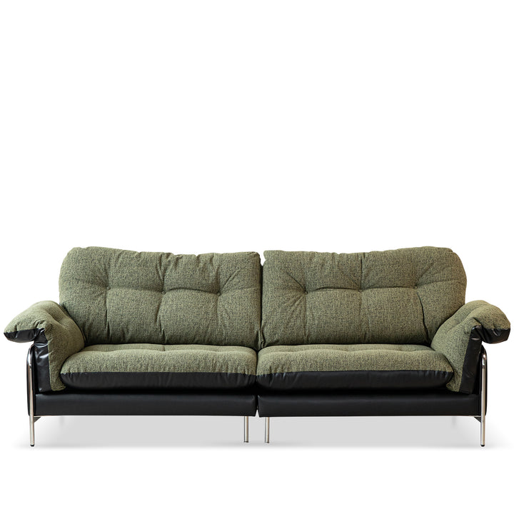 Vintage microfiber leather and fabric 4 seater sofa oasis layered structure.