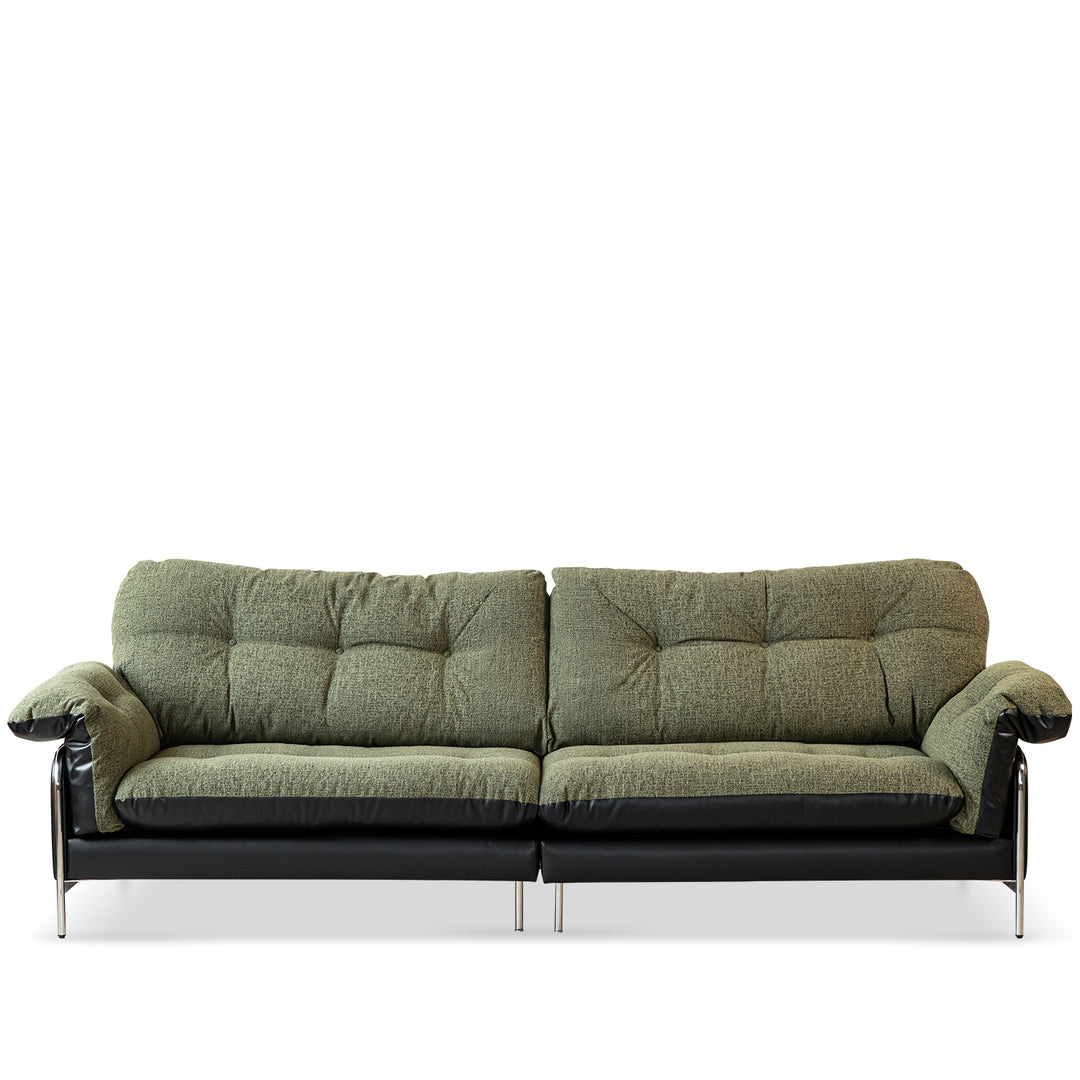 Vintage microfiber leather and fabric 4 seater sofa oasis in white background.