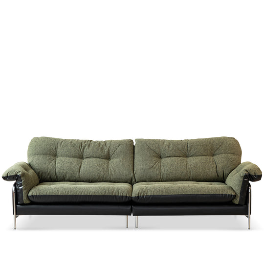 Vintage microfiber leather and fabric 4 seater sofa oasis in white background.