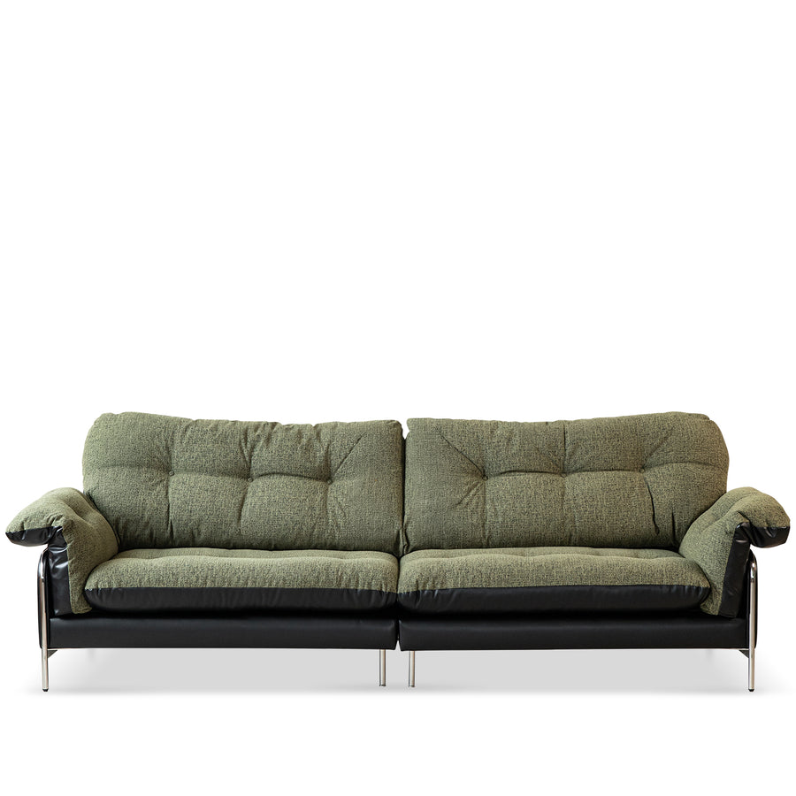 Vintage microfiber leather and fabric 4 seater sofa oasis in white background.