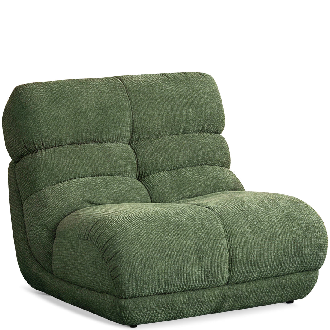 Vintage chenille velvet fabric 1 seater sofa ridge in white background.