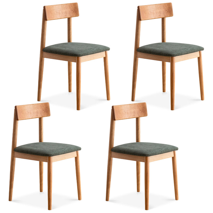 Scandinavian cherry wood mixed weave fabric dining chair green situational feels.