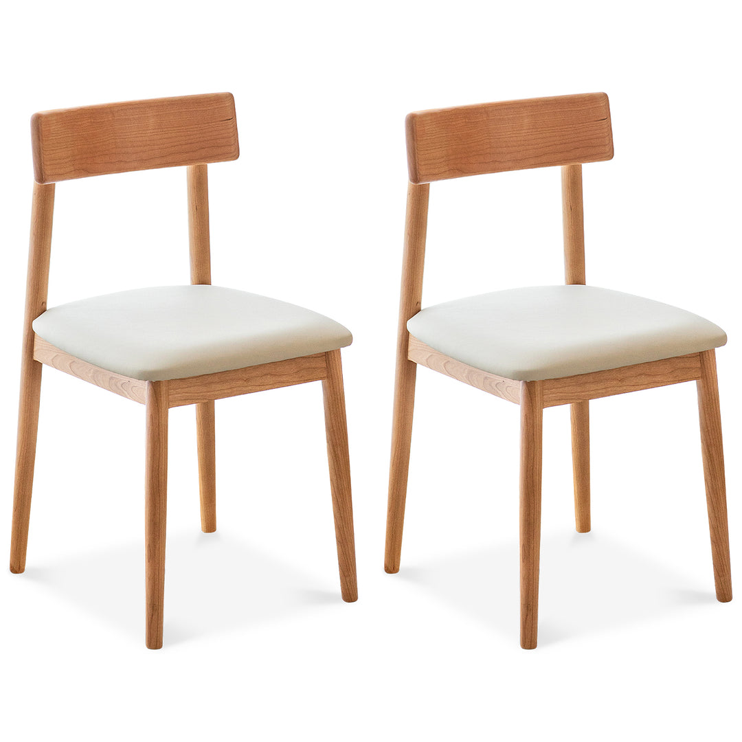 Scandinavian cherry wood mixed weave fabric dining chair green detail 1.