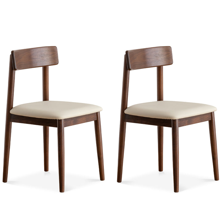 Japandi walnut wood microfiber leather dining chair green detail 1.