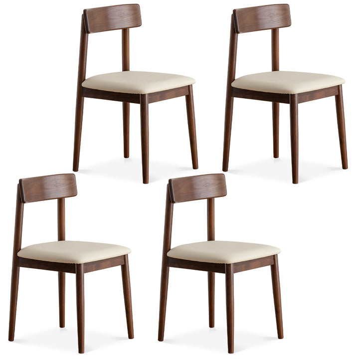 Japandi walnut wood microfiber leather dining chair green detail 2.