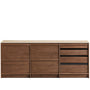 Japandi Walnut Wood Sintered Stone Cabinet AXIS