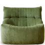 Cream Corduroy Velvet Fabric 1 Seater Sofa KAIT