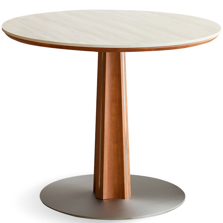 Bauhaus cherry wood sintered stone round dining table pinecone environmental situation.