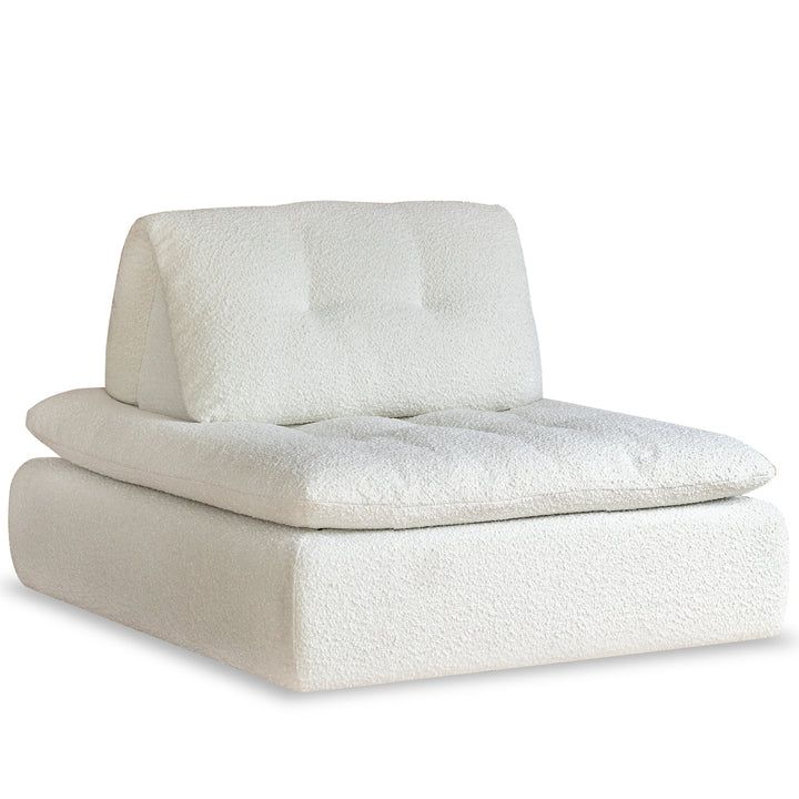 Cream boucle fabric modular 1 seater sofa bloc environmental situation.
