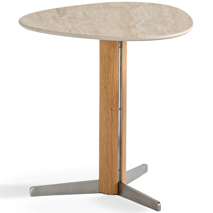 Minimalist oak wood veneer sintered stone coffee table set sol environmental situation.