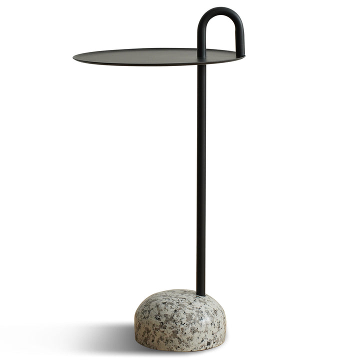 Minimalist steel marble side table loop environmental situation.