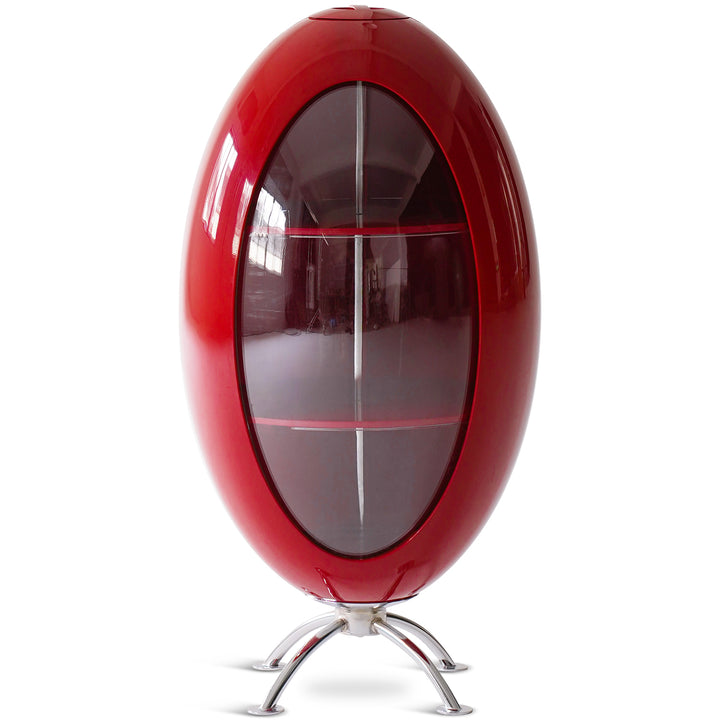 Minimalist abs side cabinet egg in panoramic view.