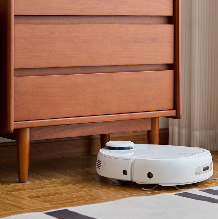 Vintage boxwood chest of drawers vista in details.