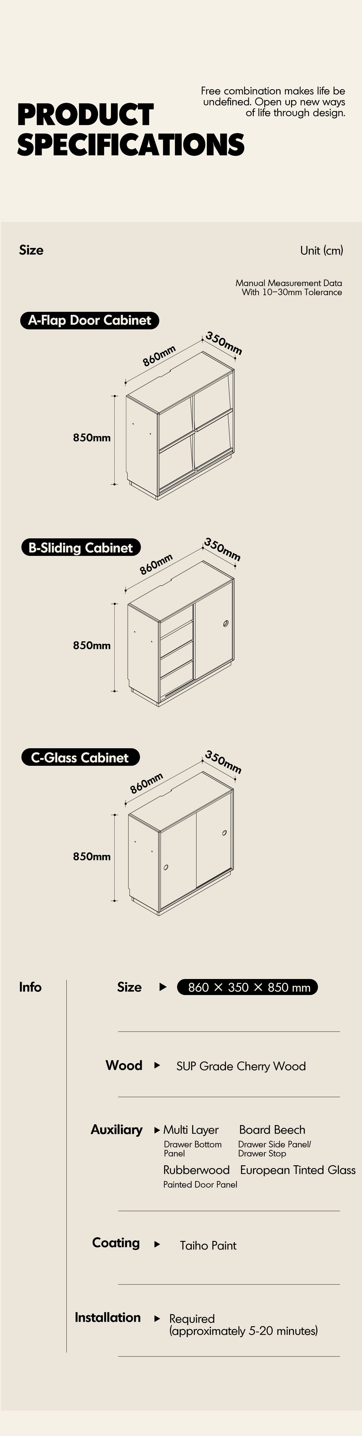 Bauhaus Cherry Wood Modular Cabinet TIME Good to Know - 6