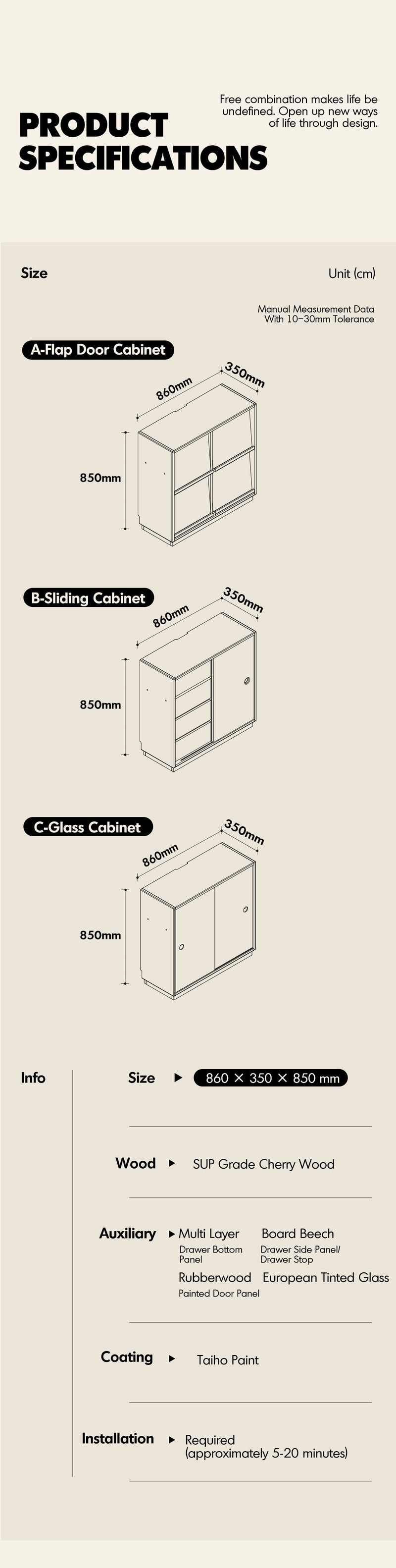 Bauhaus Cherry Wood Modular Cabinet TIME Good to Know - 6