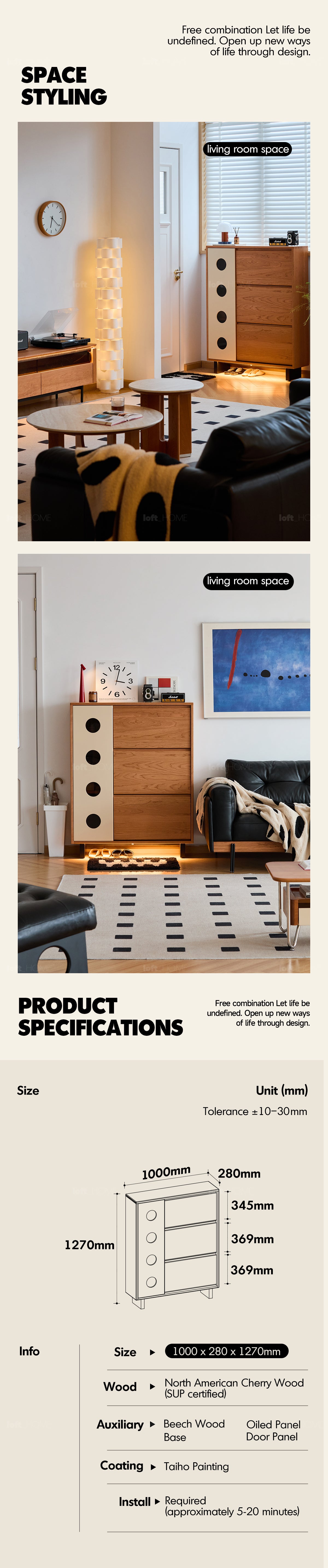 Scandinavian Cherry Wood Shoe Cabinet TIMELESS Good to Know - 11