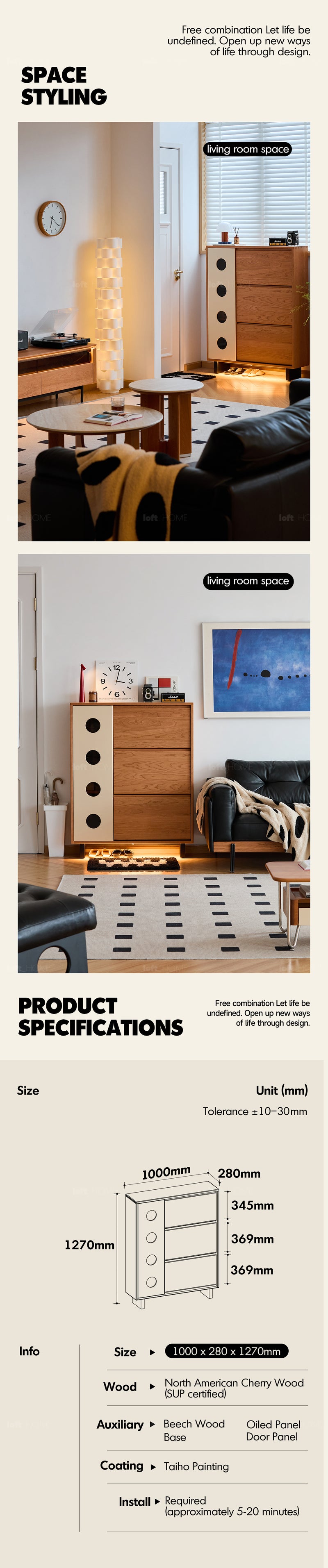 Scandinavian Cherry Wood Shoe Cabinet TIMELESS Good to Know - 11