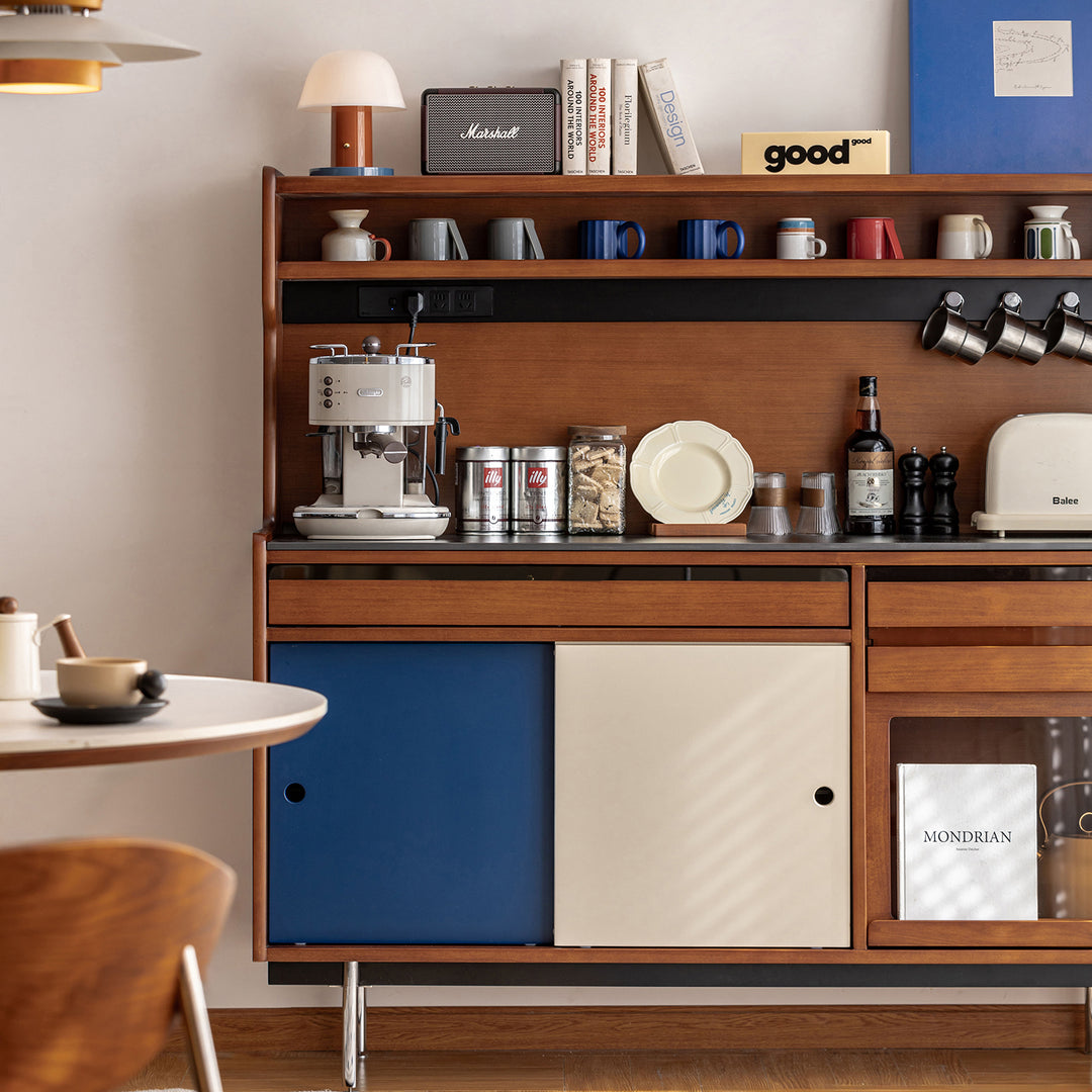 Vintage sintered stone storage side cabinet mies with context.