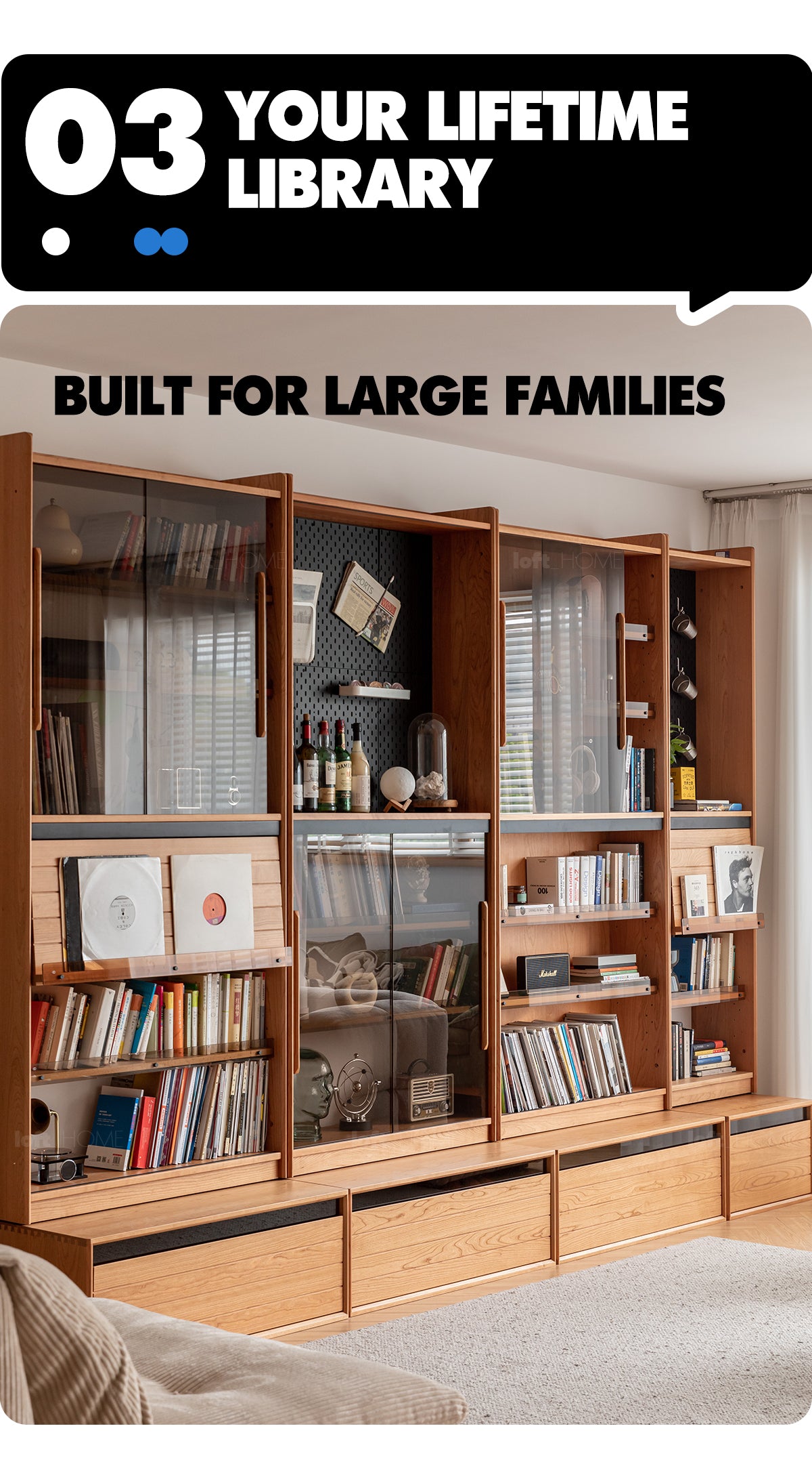 Scandinavian Cherry Wood Bookshelf STORY Good to Know - 7