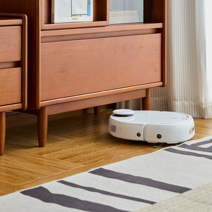 Vintage boxwood side cabinet vista in close up details.