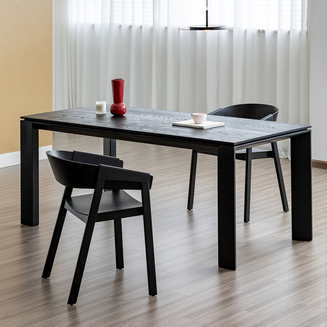Minimalist ash wood dining table kor with context.