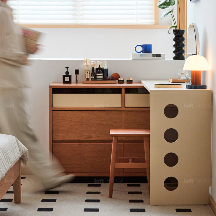 Scandinavian cherry wood dressing table timeless with context.