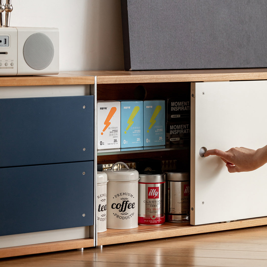 Bauhaus-aluminium-modular-tv-console-geometric with context.