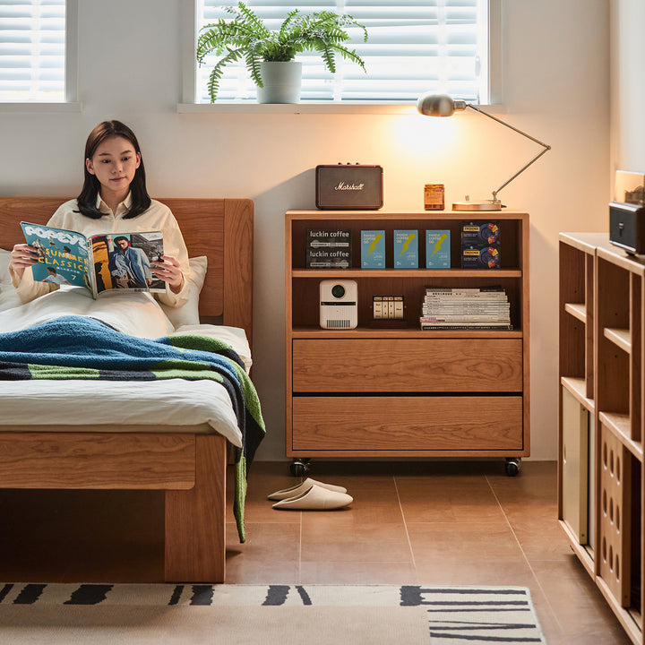 Scandinavian-cherry-wood-modular-cabinet-time with context.