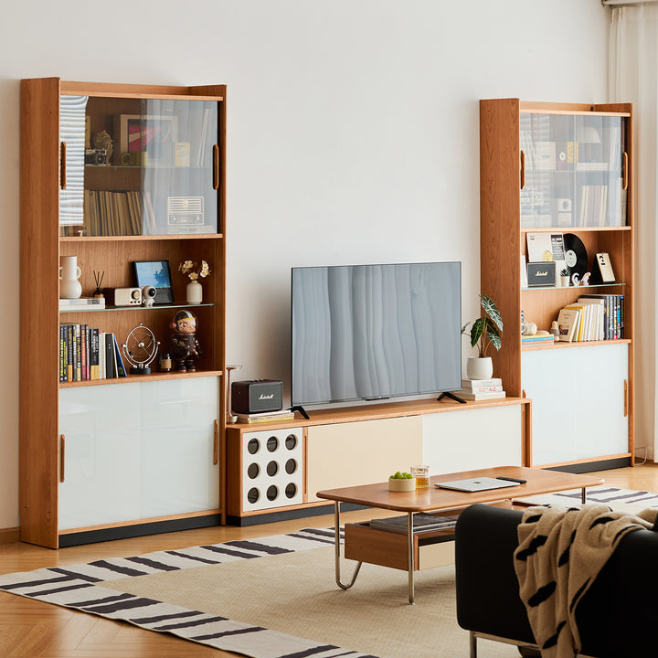 Scandinavian Cherry Wood Bookshelf Display Cabinet TIMELESS