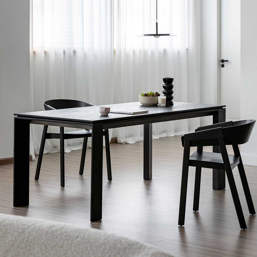 Minimalist ash wood dining table kor in details.