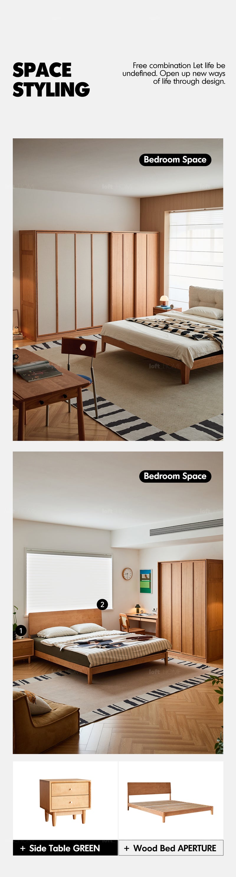 Scandinavian Cherry Wood Sliding Door Wardrobe KANGAROO Good to Know - 8