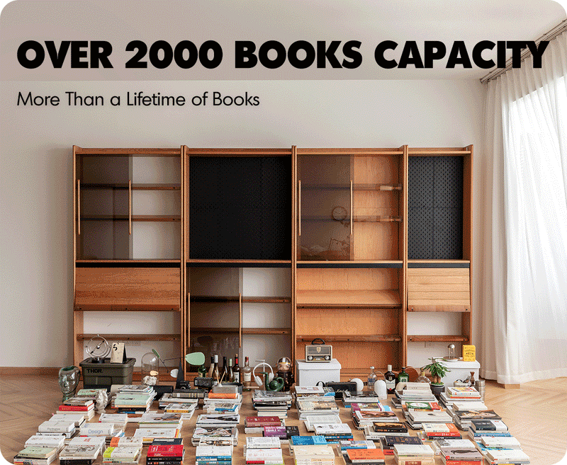 Scandinavian Cherry Wood Bookshelf STORY Good to Know - 8