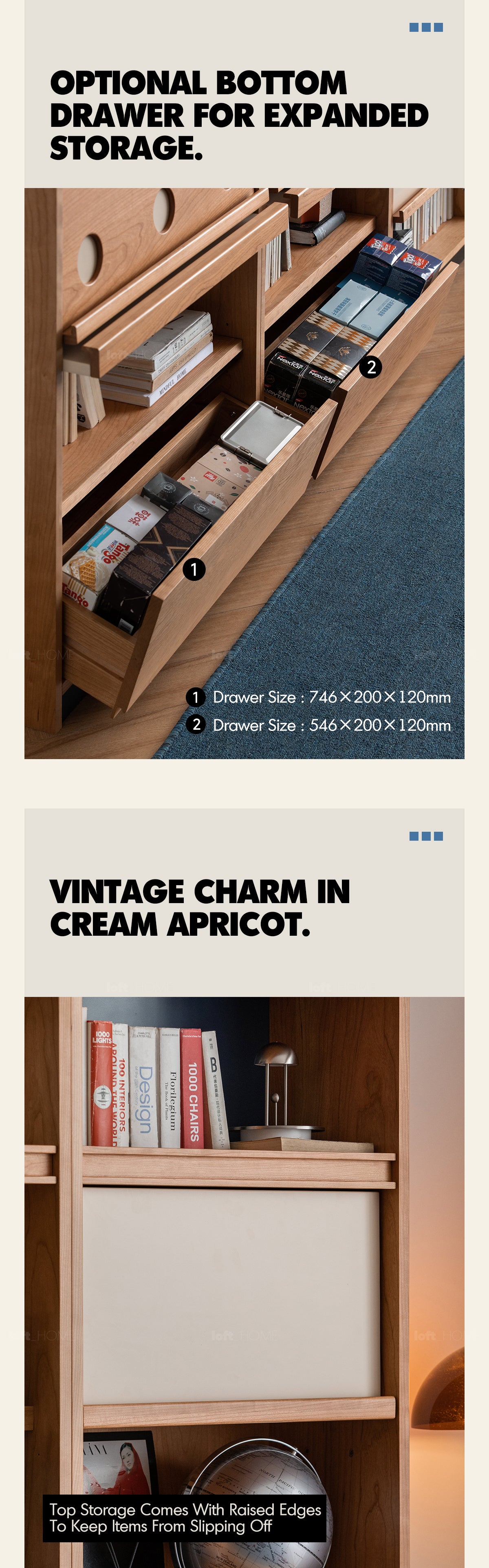 Scandinavian Cherry Wood Bookshelf TIME Good to Know - 9