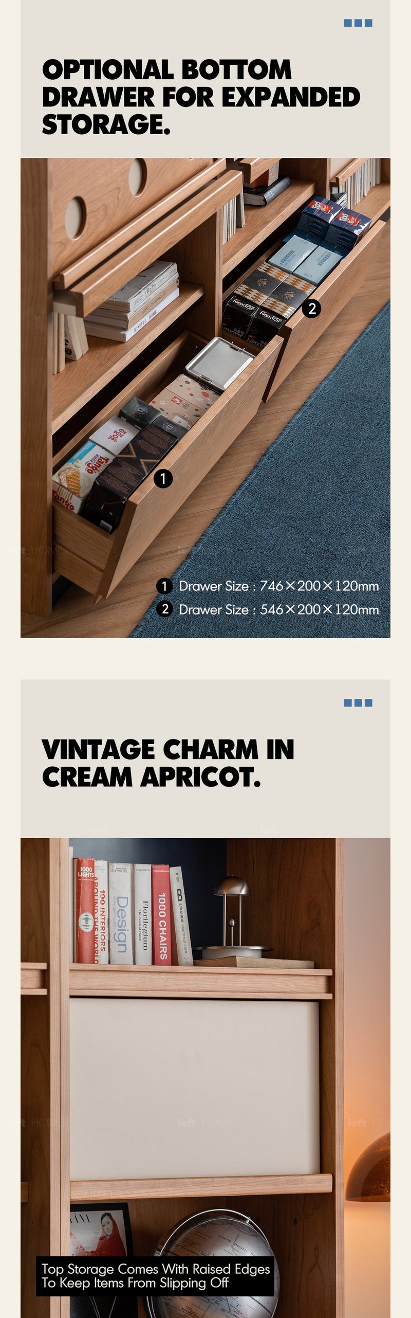 Scandinavian Cherry Wood Bookshelf TIME Good to Know - 9